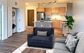 Kitchen-Living at Preserve at Shady Oak Apartments, Minnetonka 